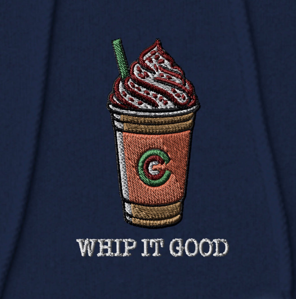 Whip it Good Hoodie | Embroidered Frappuccino Design